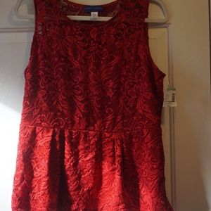 Simply Styled Red lace blouse